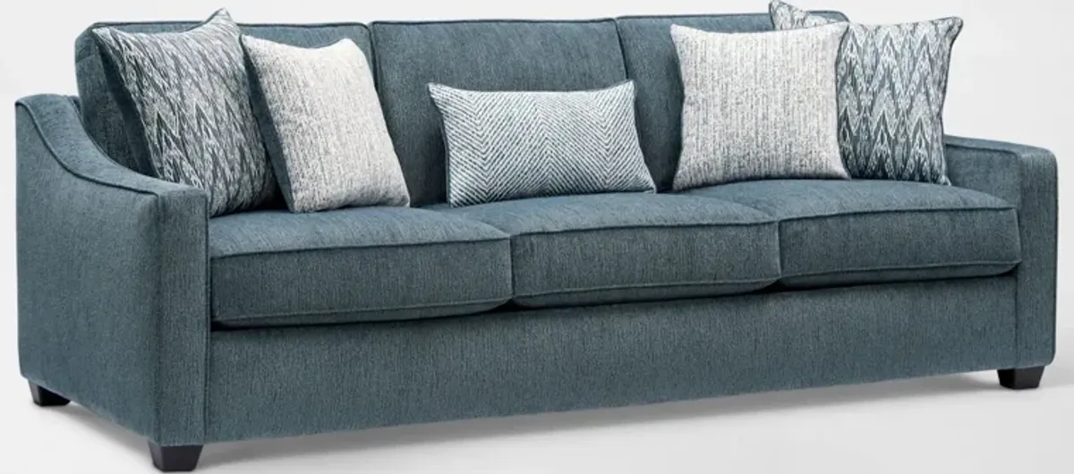 Callie Sofa and Loveseat Set - Navy