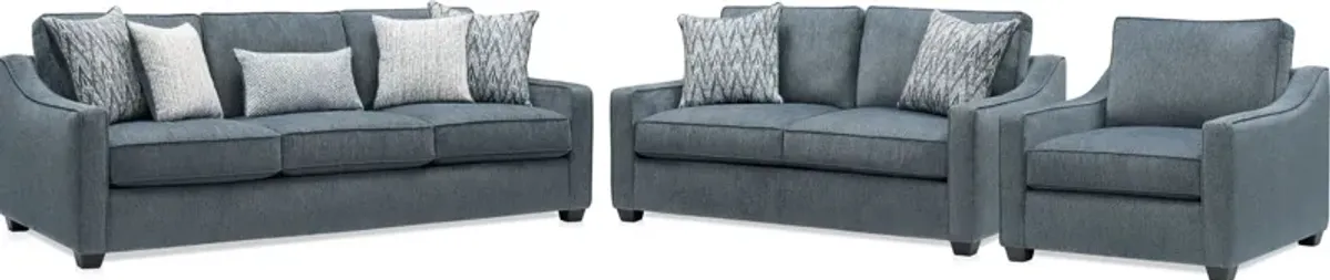 Callie Sofa, Loveseat and Chair - Navy