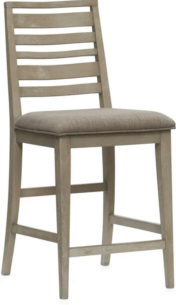 Bowen Counter-Height Ladder-Back Stool  - Gray