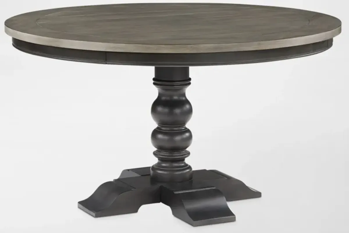 Vineyard Round Dining Table and 4 Dining Chairs - Black