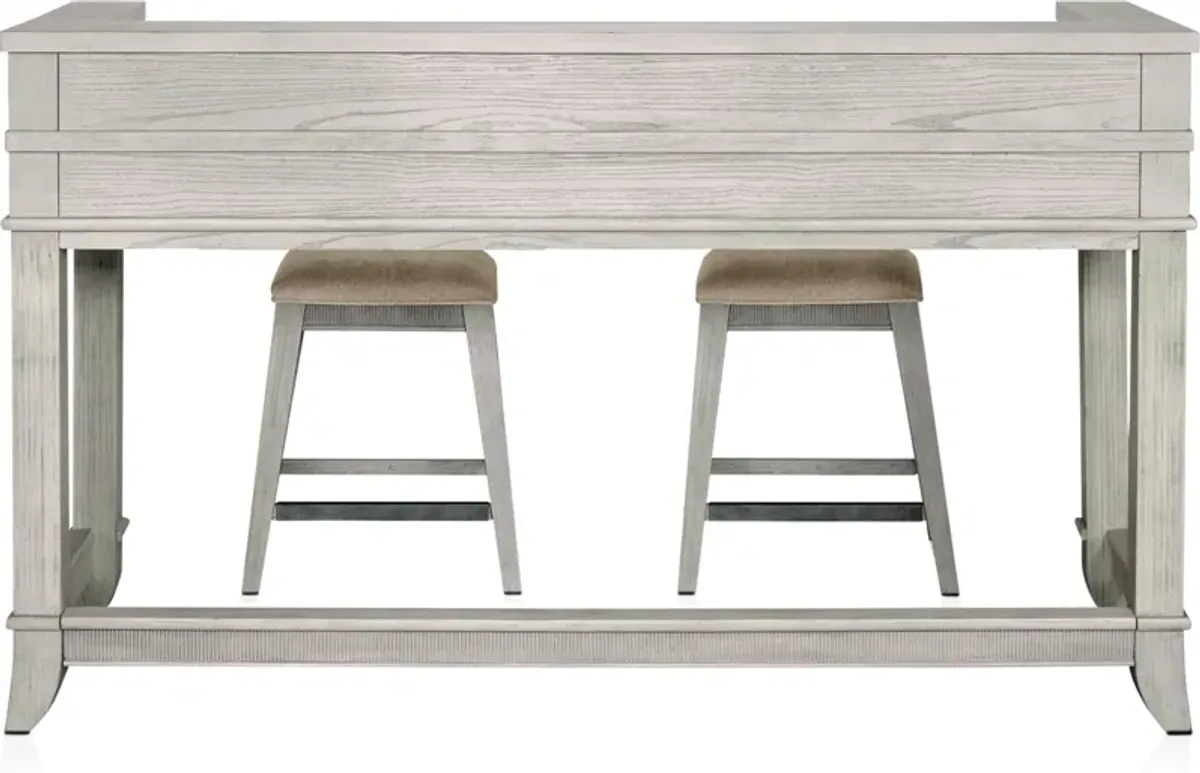 Hazel Gameday Console Table and 2 Stools - Water White