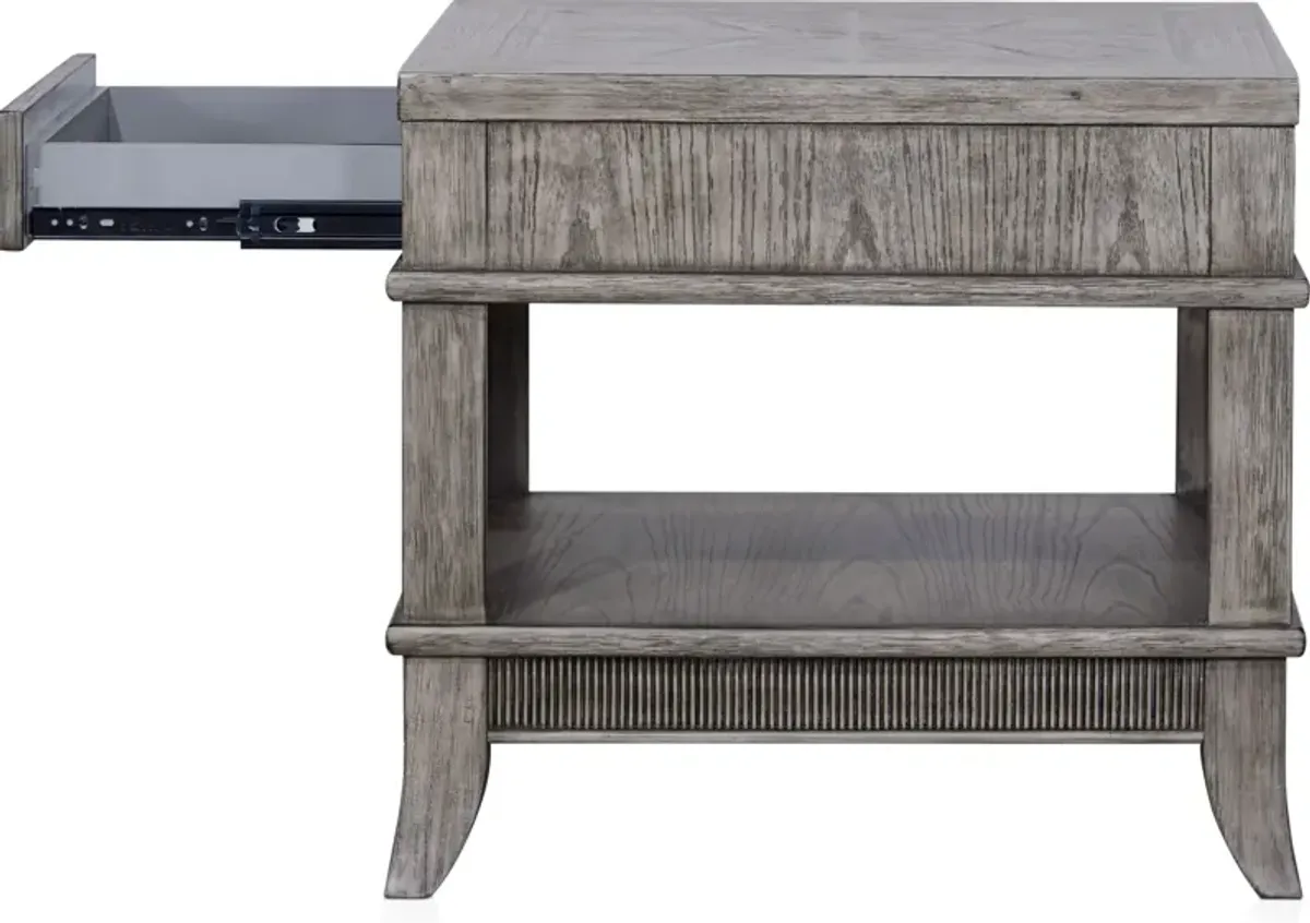 Hazel End Table - Gray