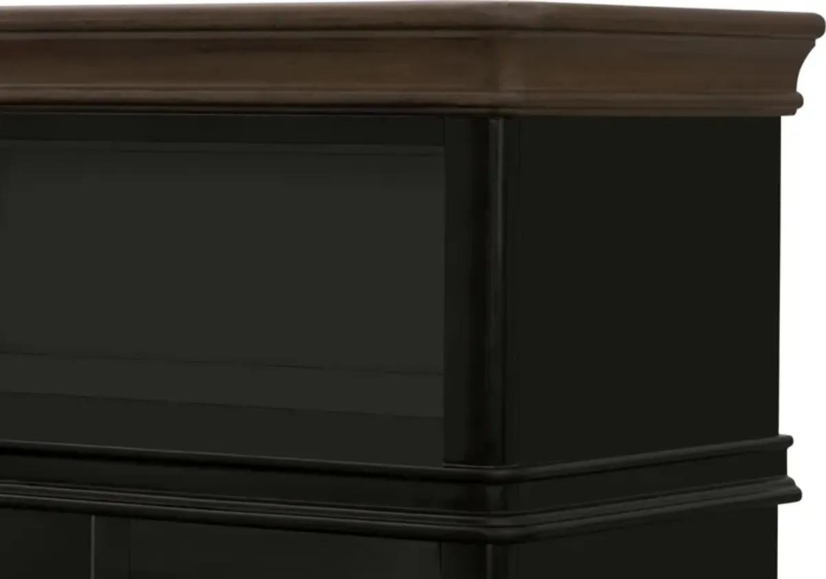 Charleston 94" Entertainment Wall with Fireplace - Black