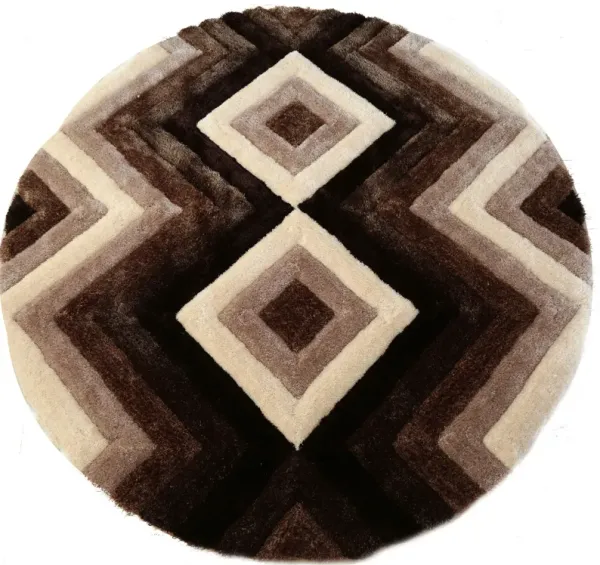 Concord 7' Round Rug - Brown Shag