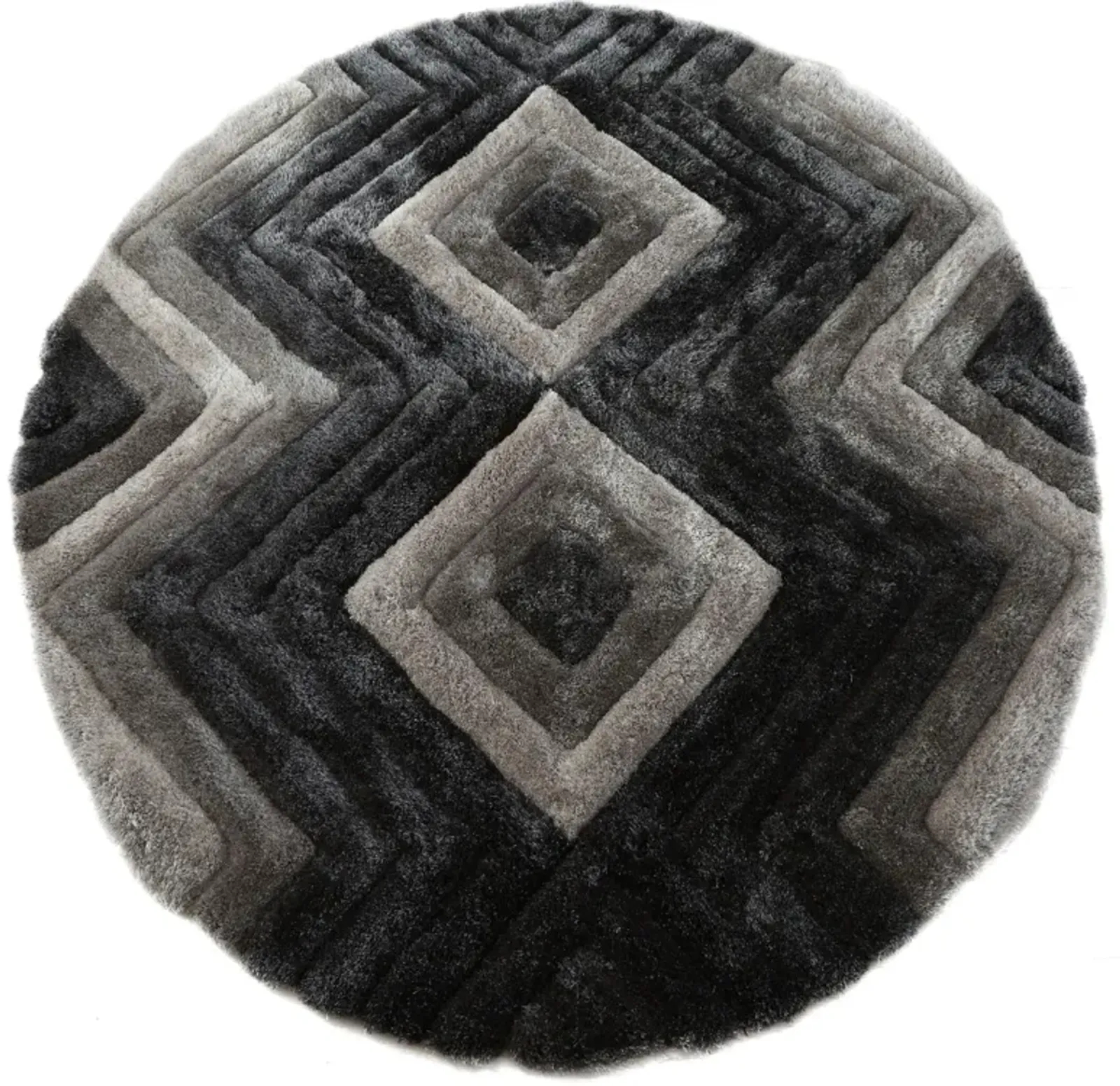 Concord 7' Round Rug - Gray Shag