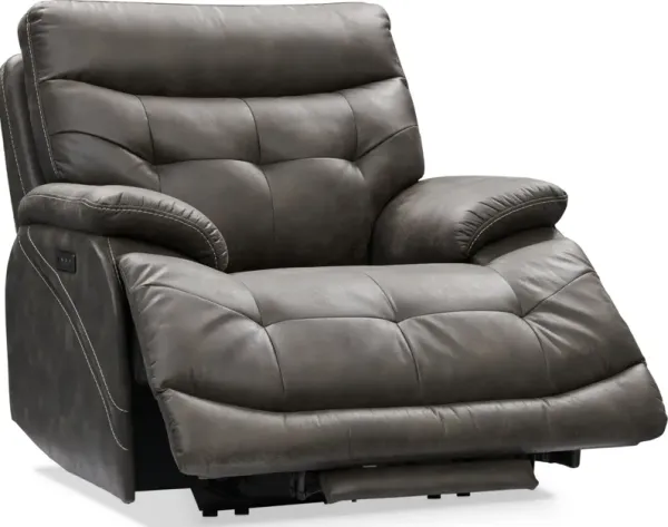 Beckett Dual-Power Recliner Gray by Value City Furniture