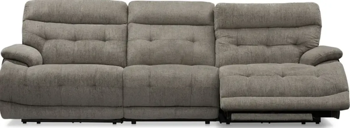 Beckett 3-Piece Dual-Power Reclining Sofa with 2 Reclining Seats - Gray