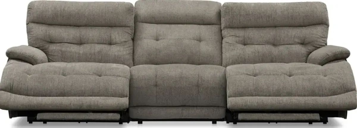 Beckett 3-Piece Dual-Power Reclining Sofa with 2 Reclining Seats - Gray