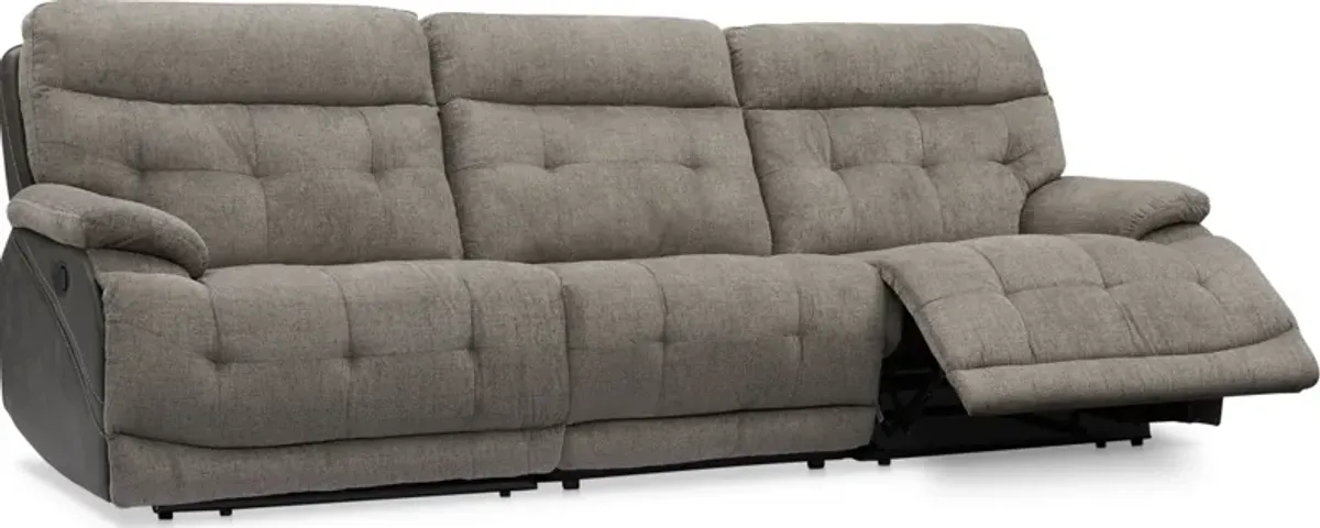 Beckett 3-Piece Manual Reclining Sofa with 2 Reclining Seats - Gray