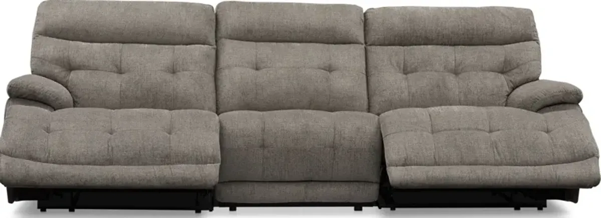 Beckett 3-Piece Manual Reclining Sofa with 2 Reclining Seats - Gray