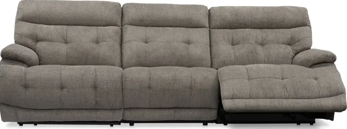 Beckett 3-Piece Manual Reclining Sofa with 2 Reclining Seats - Gray