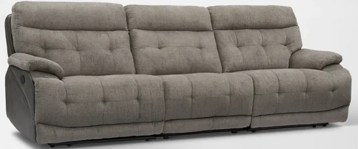 Beckett 3-Piece Manual Reclining Sofa with 2 Reclining Seats - Gray