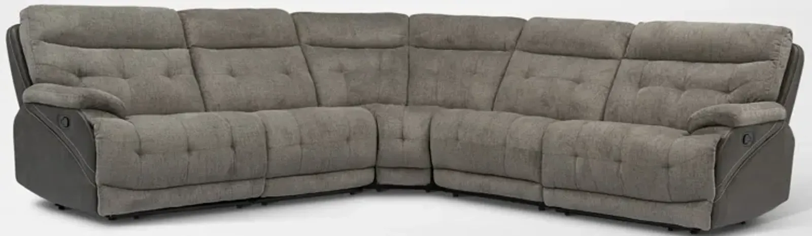 Beckett 5-Piece Manual Reclining Sectional with 3 Reclining Seats - Gray