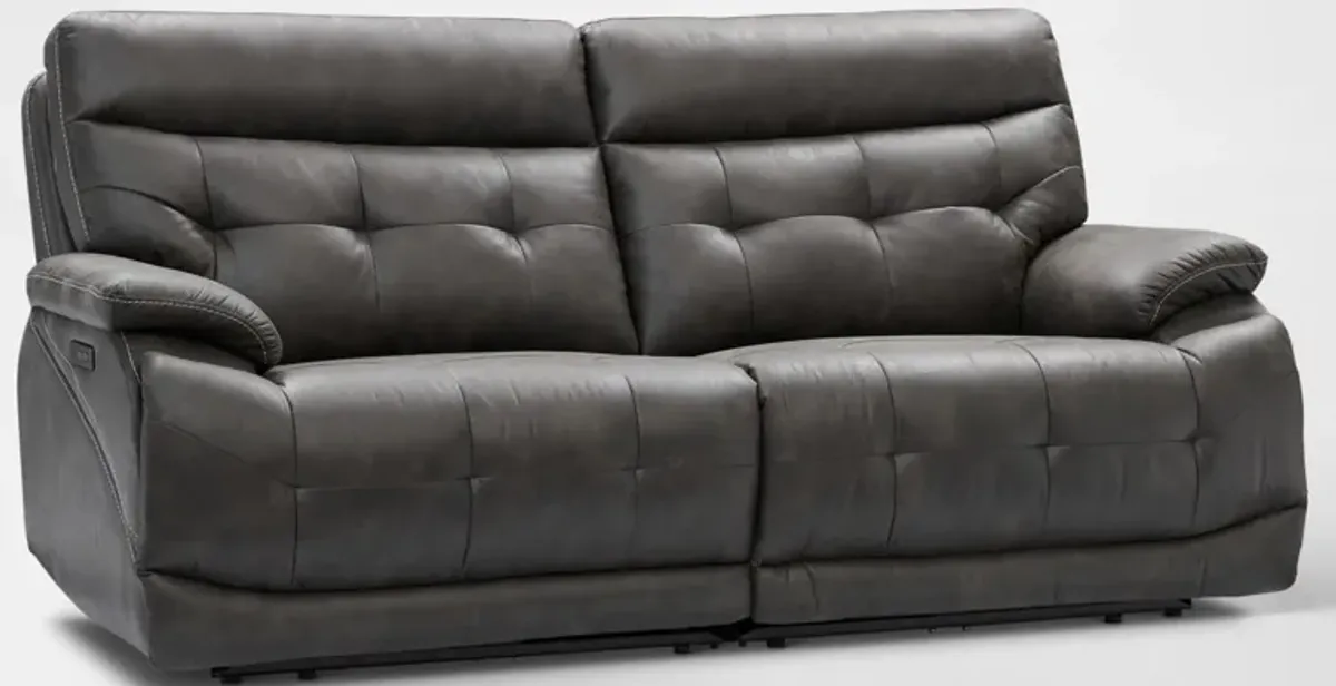 Beckett 2-Piece Dual-Power Reclining Sofa - Charcoal