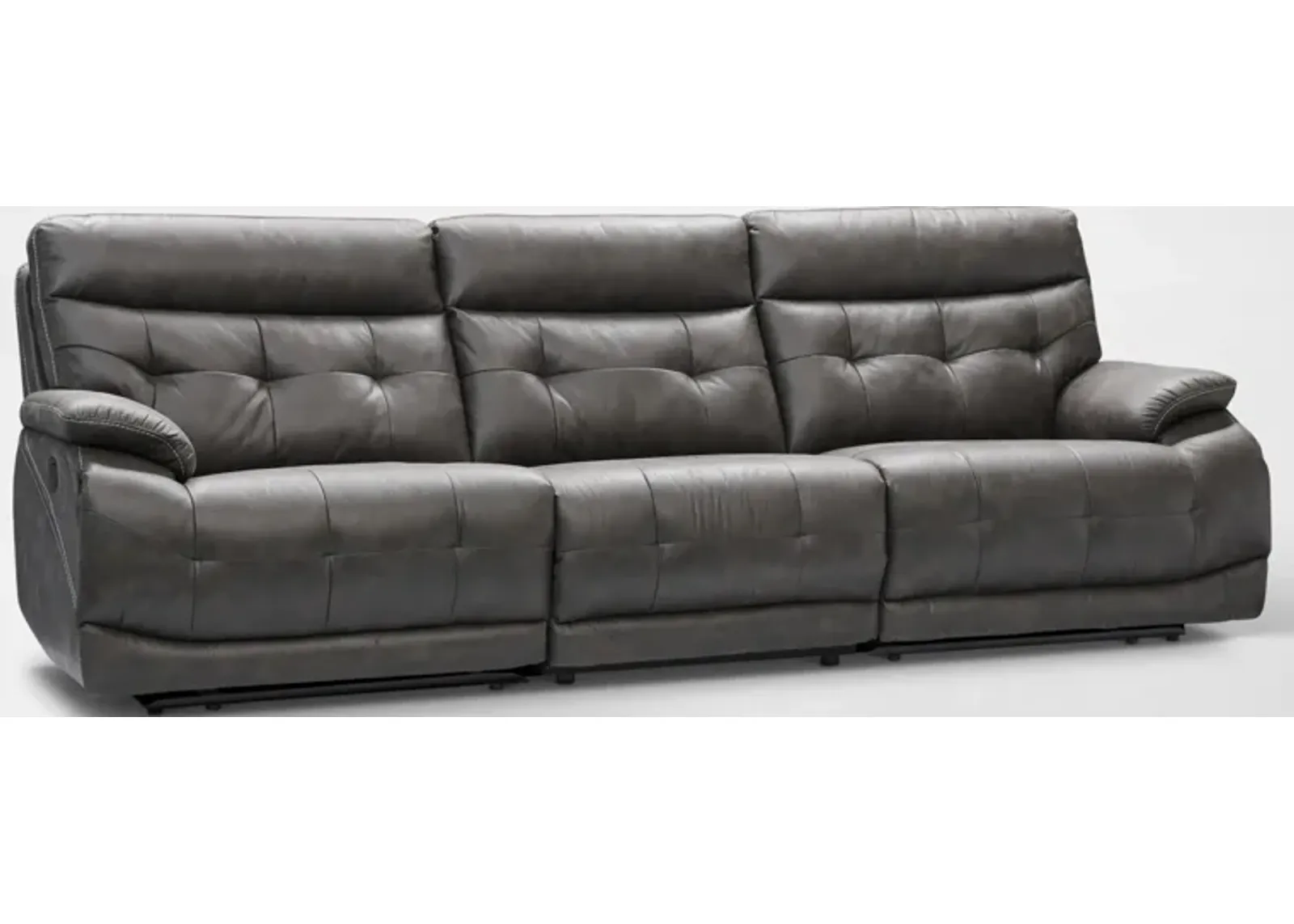 Beckett 3-Piece Manual Reclining Sofa with 2 Reclining Seats - Charcoal