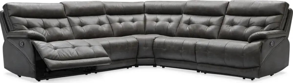 Beckett 5-Piece Manual Reclining Sectional with 3 Reclining Seats - Charcoal