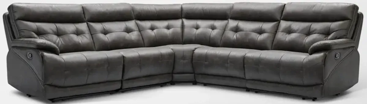 Beckett 5-Piece Manual Reclining Sectional with 3 Reclining Seats - Charcoal