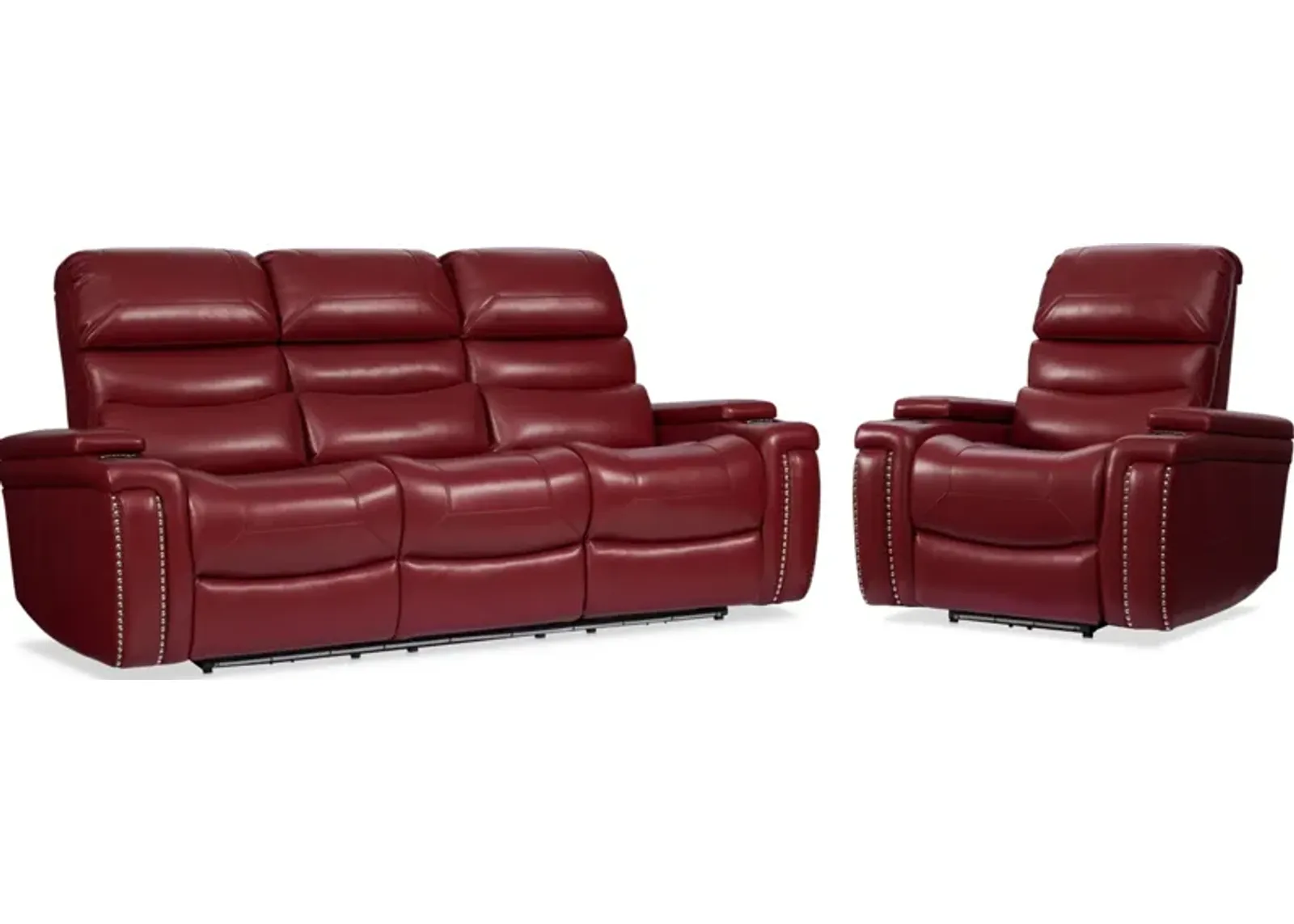 Jackson Manual Reclining Sofa and Recliner - Red