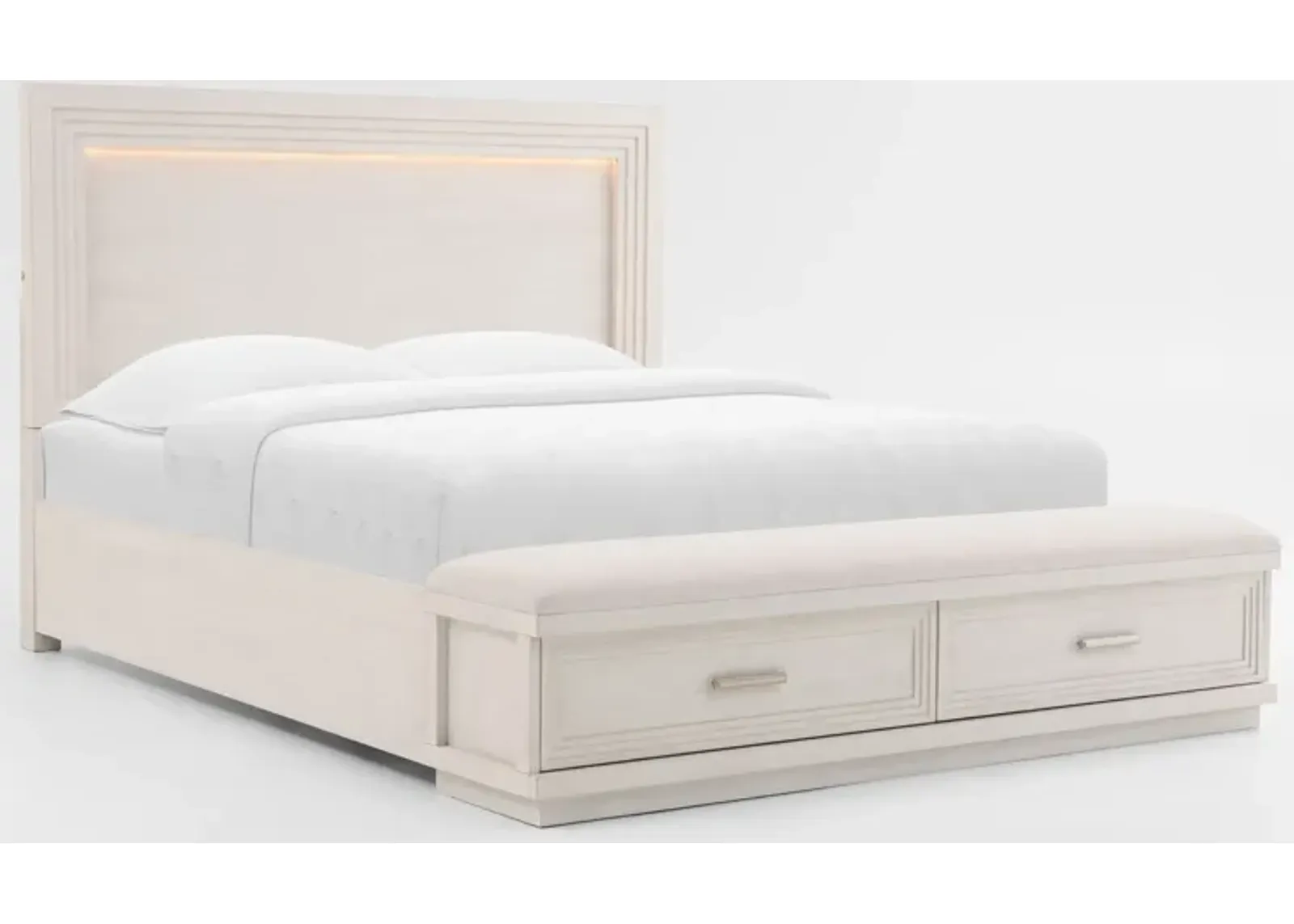 Arielle Queen Storage Bed - Parchment