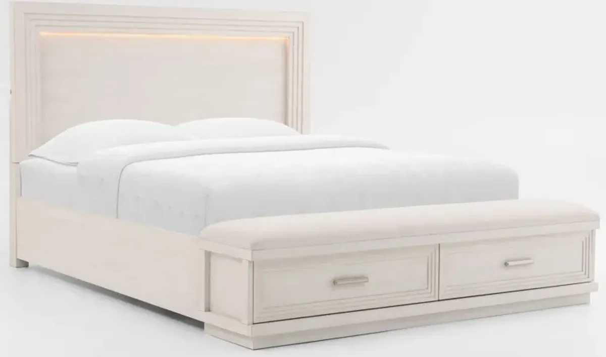 Arielle Queen Storage Bed - Parchment