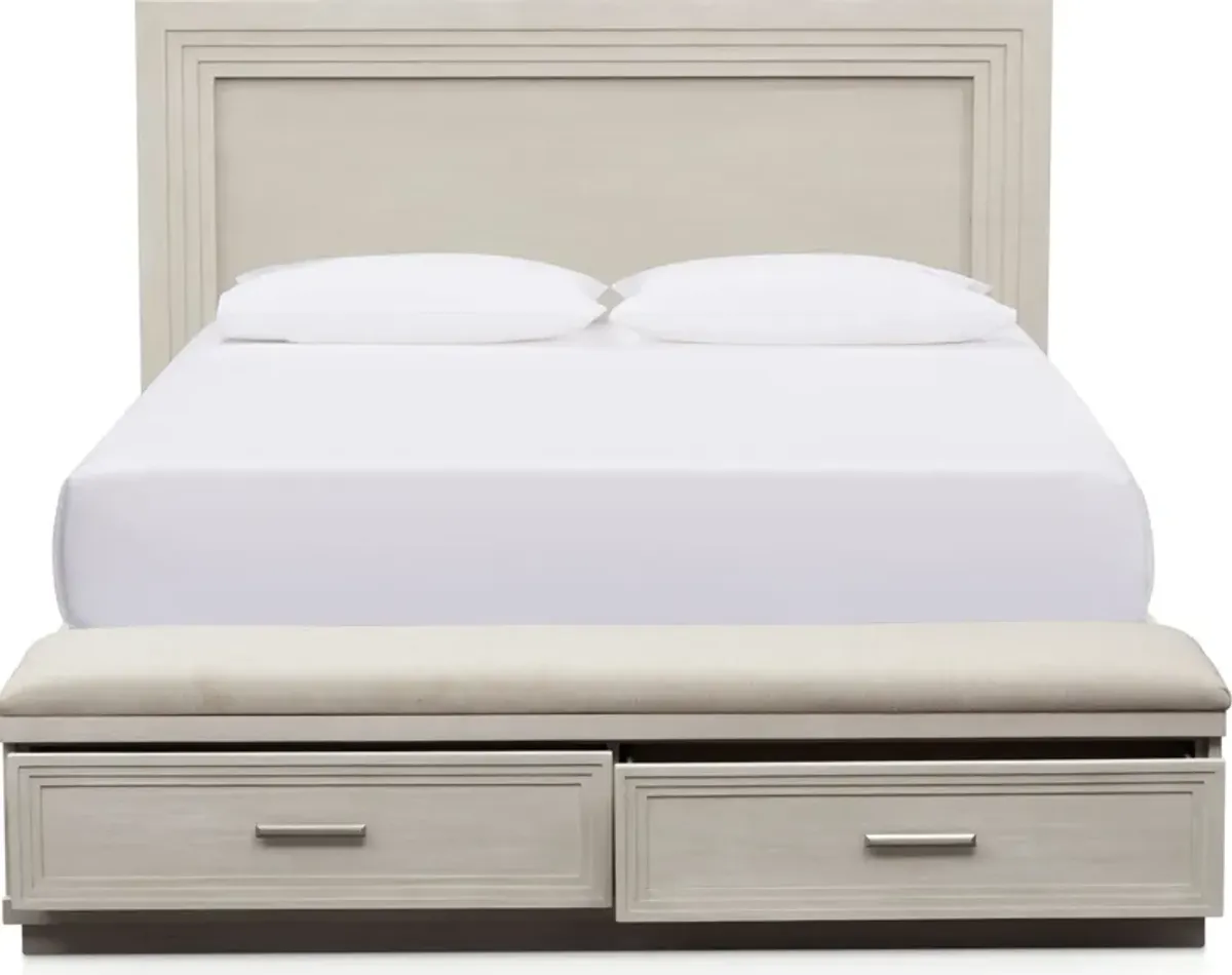 Arielle King Storage Bed - Parchment