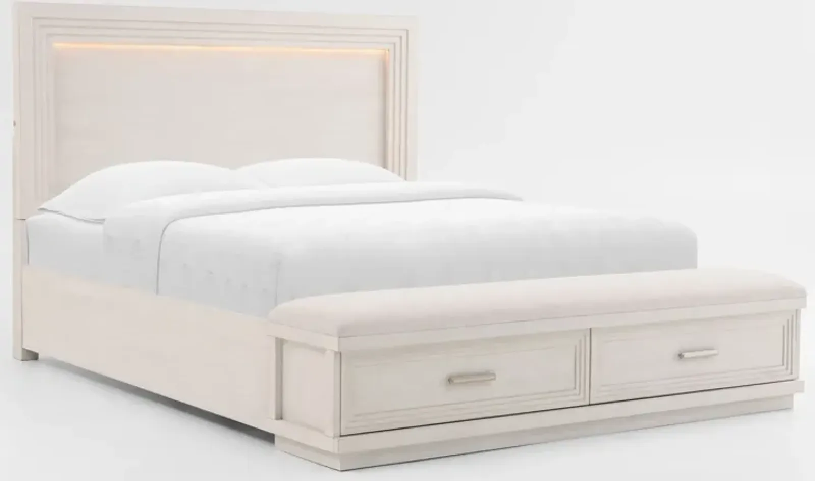 Arielle King Storage Bed - Parchment