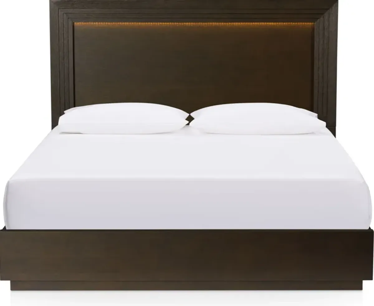 Arielle Queen Panel Bed - Tabacco