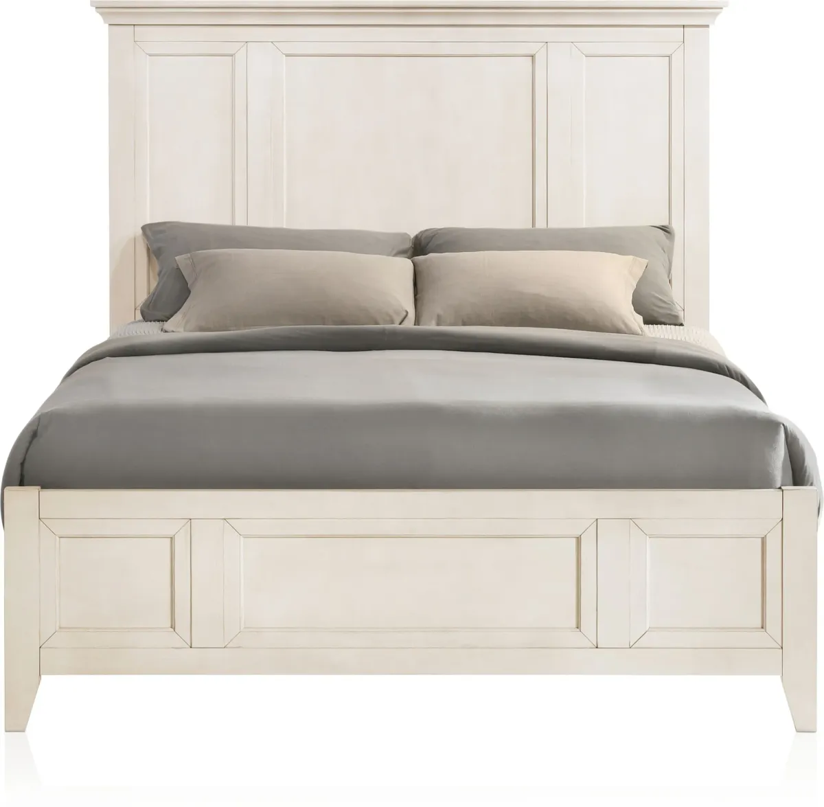 Lincoln Solid Wood King Panel Bed - White