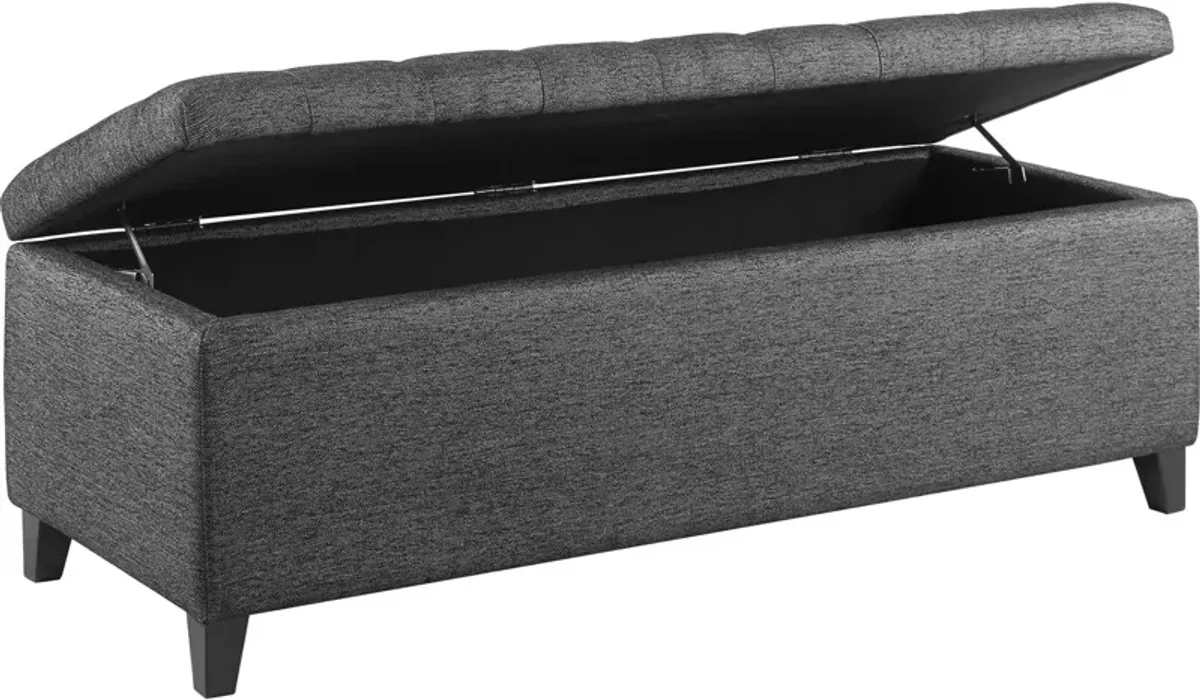 Wilmer Storage Bench - Charcoal