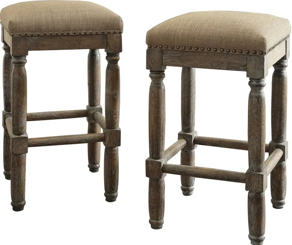 Ezio Set of 2 Counter-Height Stools - Sand