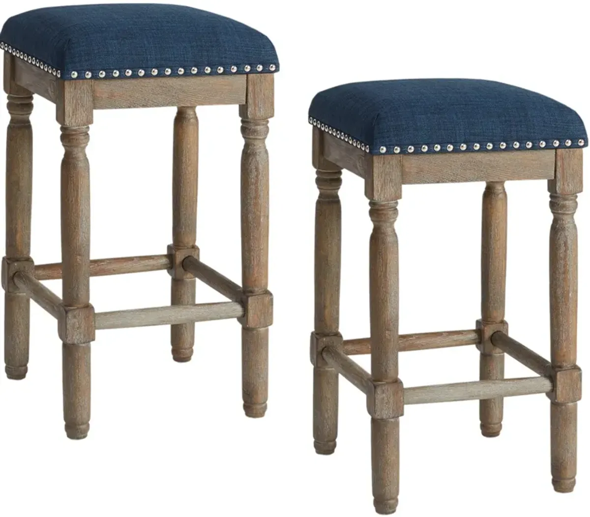 Ezio  Set of 2 Counter-Height Stools - Navy