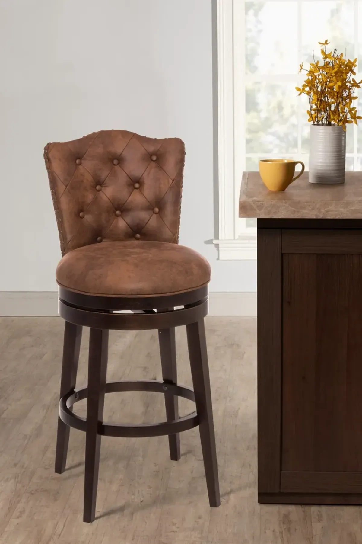 Naples Swivel Counter-Height Stool - Brown