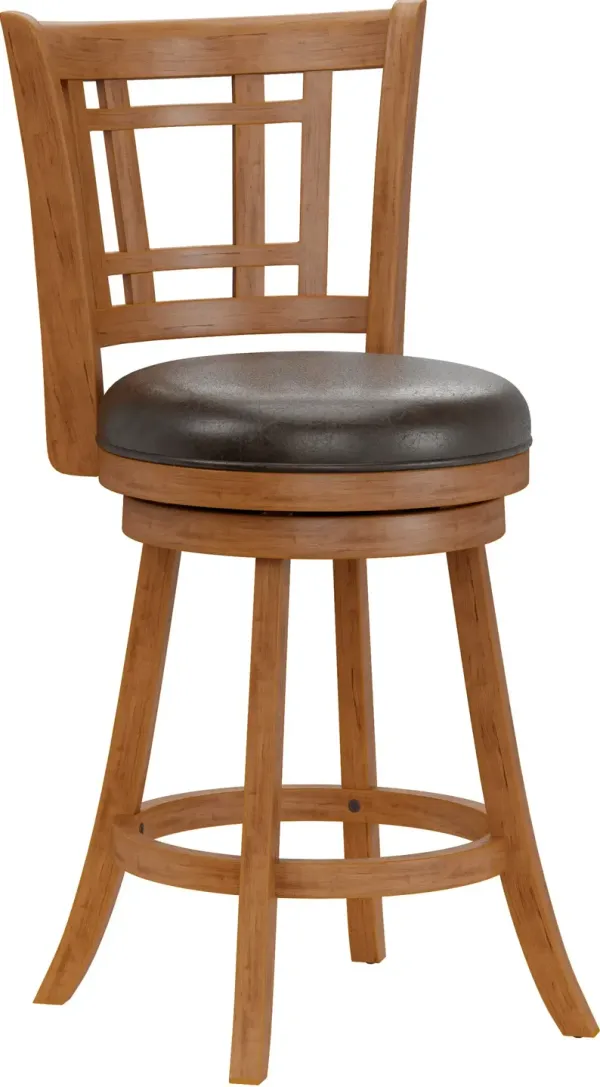 Genoa Swivel Counter-Height Stool - Brown