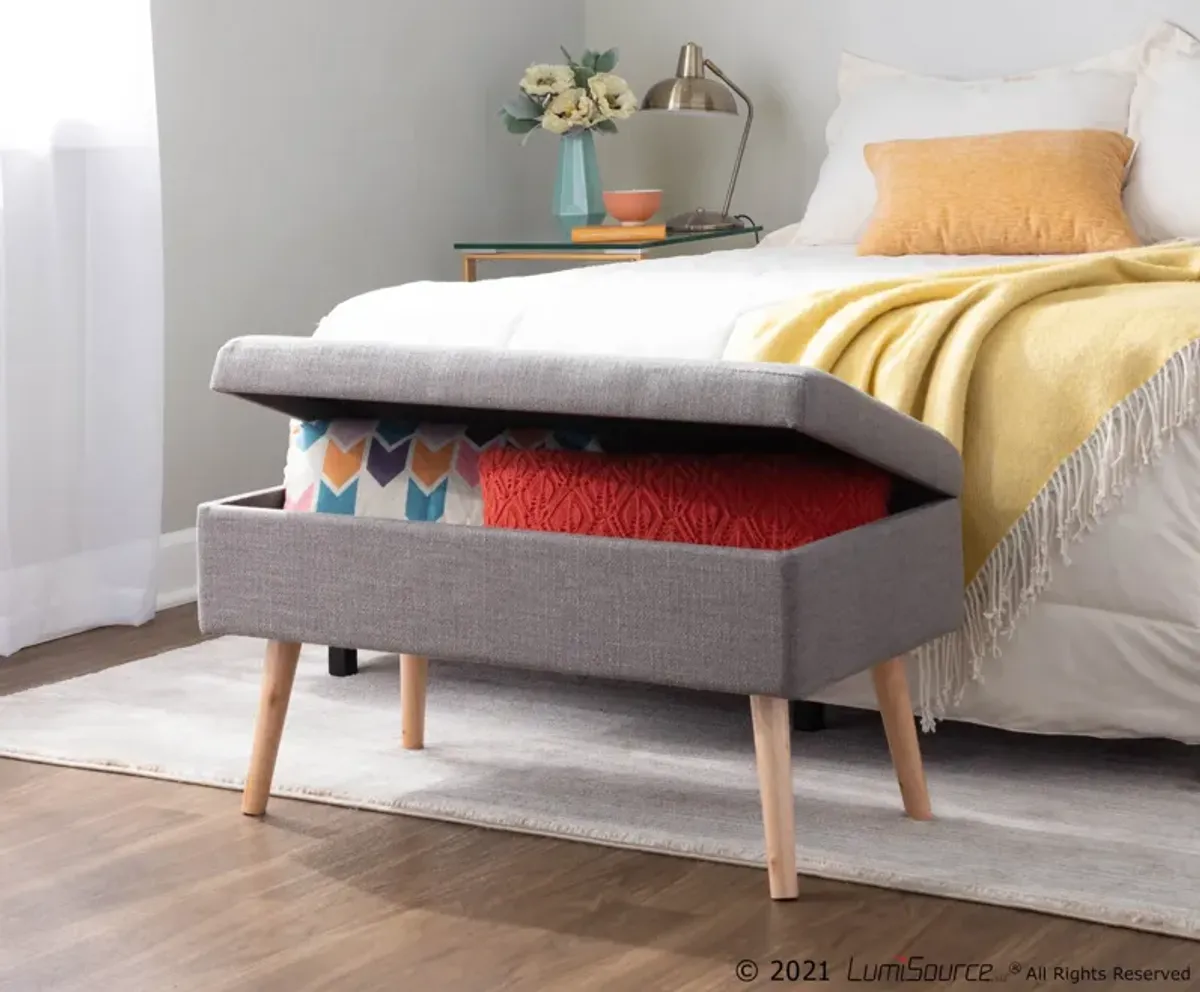 Lyon Storage Bench - Natural/Gray