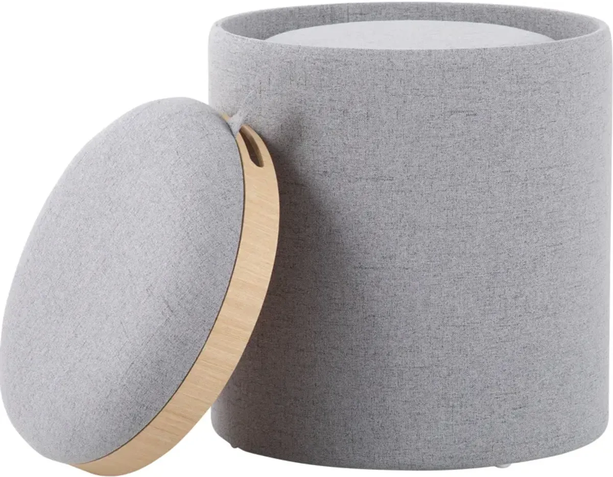 Trey Set of 2 Nesting Ottomans - Gray