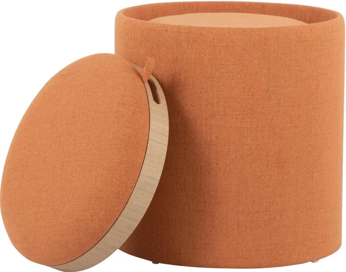 Trey Set of 2 Nesting Ottomans - Orange