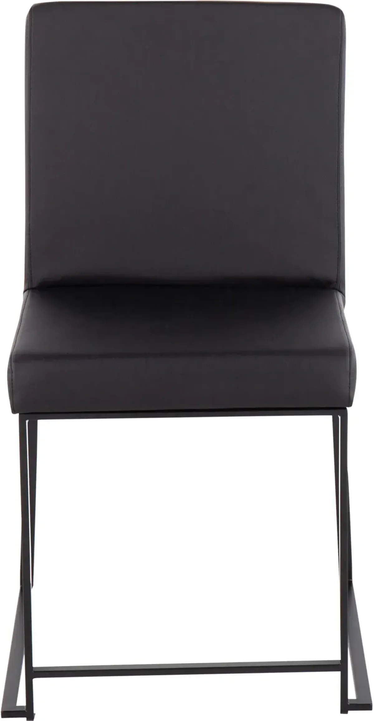 Reine Set of 2 Vegan Leather Dining Chairs - Black/Black