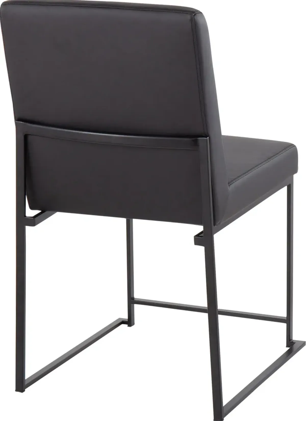 Reine Set of 2 Vegan Leather Dining Chairs - Black/Black