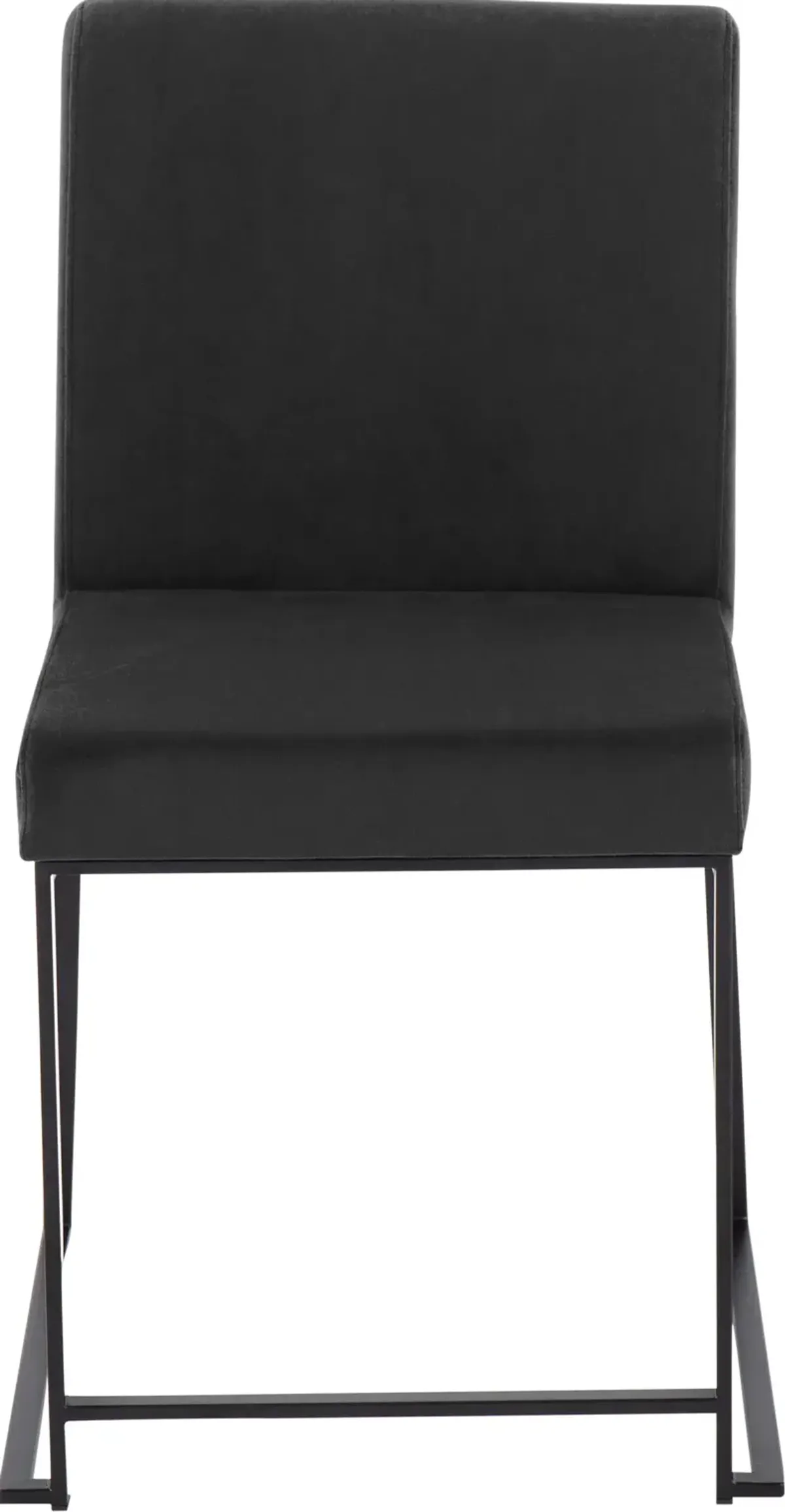 Reine Set of 2 Velvet Dining Chairs - Black/Gray