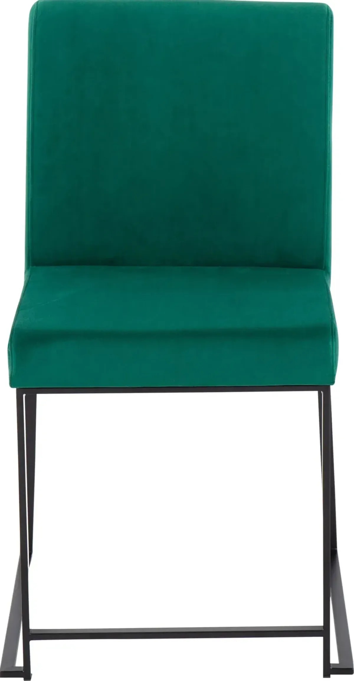 Reine Set of 2 Velvet Dining Chairs - Black/Green