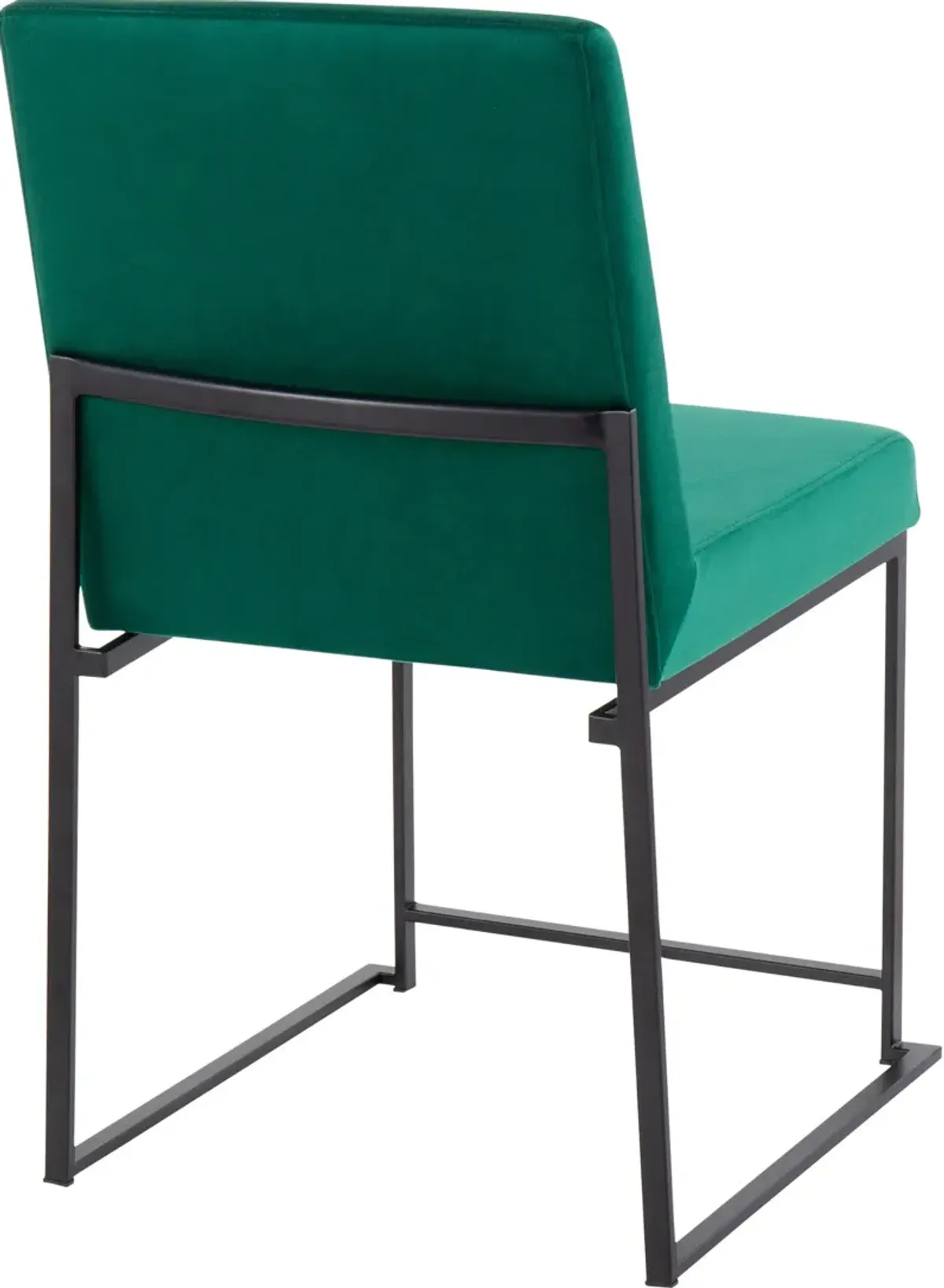 Reine Set of 2 Velvet Dining Chairs - Black/Green