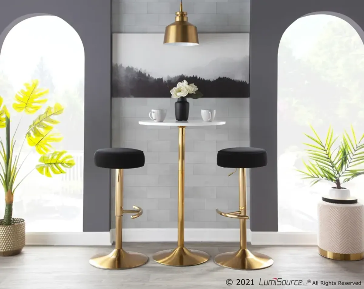 Cannes Bar Stool - Gold/Black