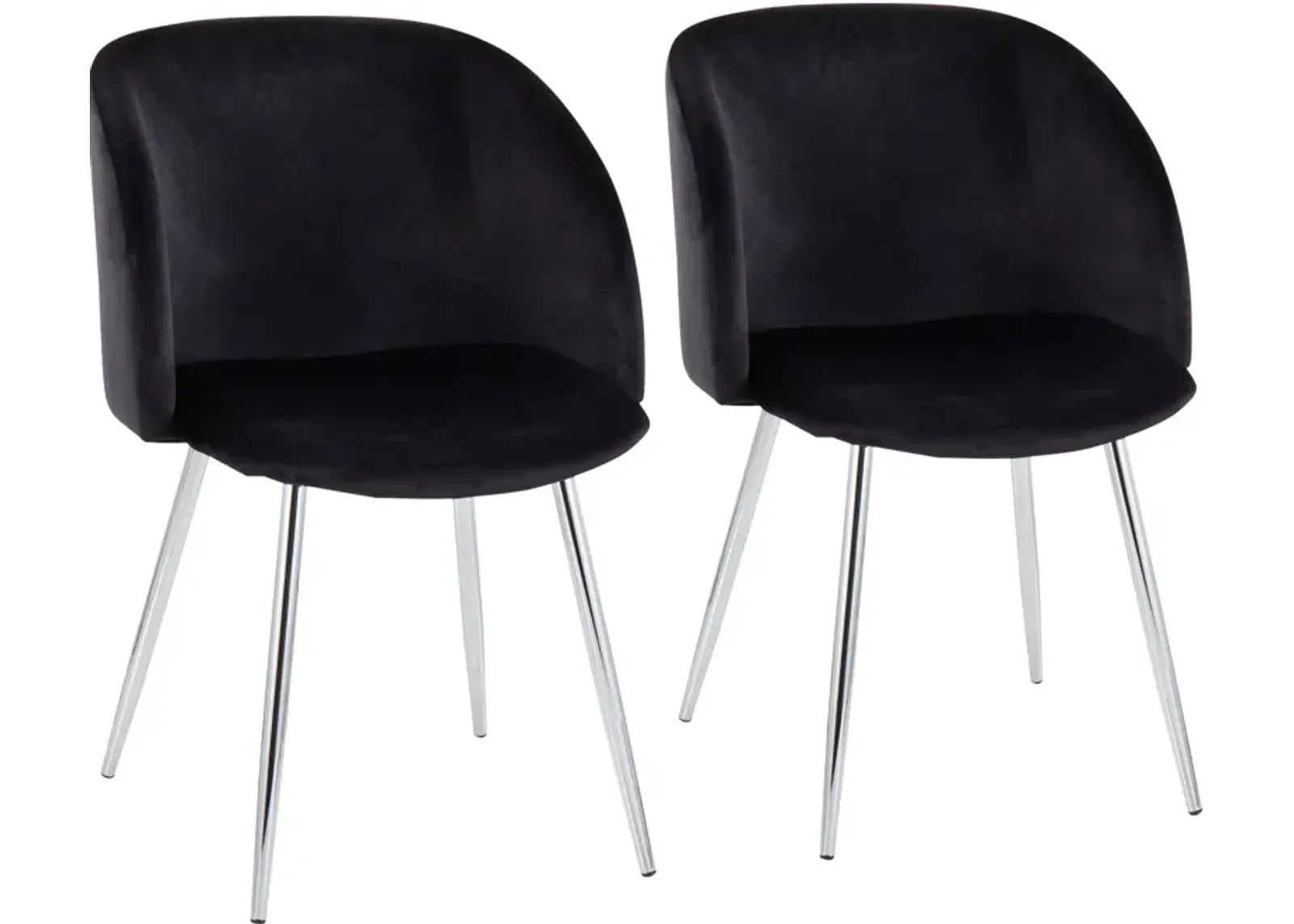 Hermione Set of 2 Dining Chairs - Chrome/Black