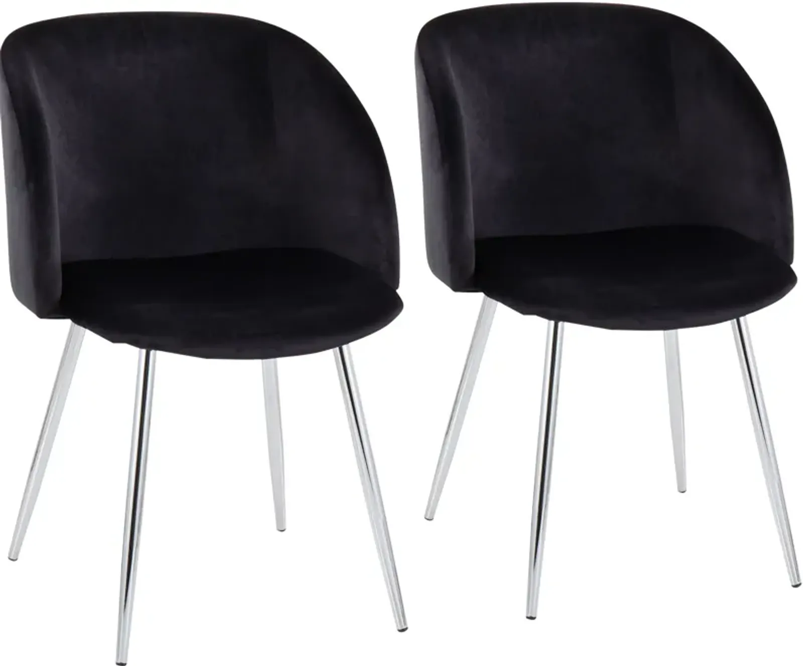 Hermione Set of 2 Dining Chairs - Chrome/Black