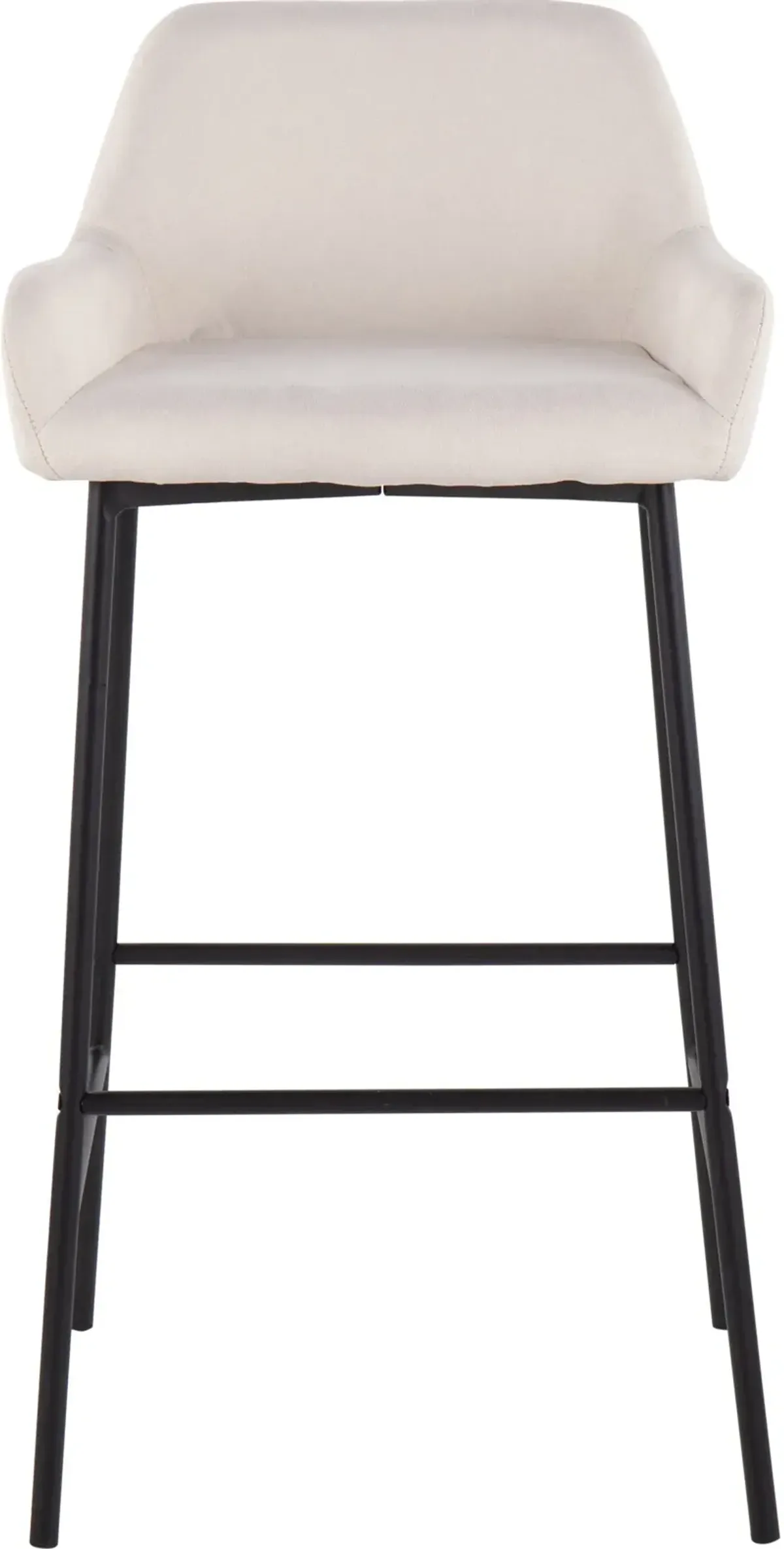 Prague Set of 2 Bar Stools - Black/Cream