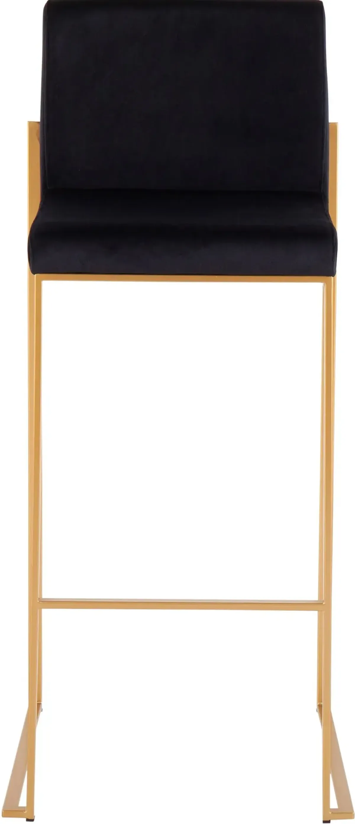 Reine Set of 2 Velvet Bar Stools - Gold/Black