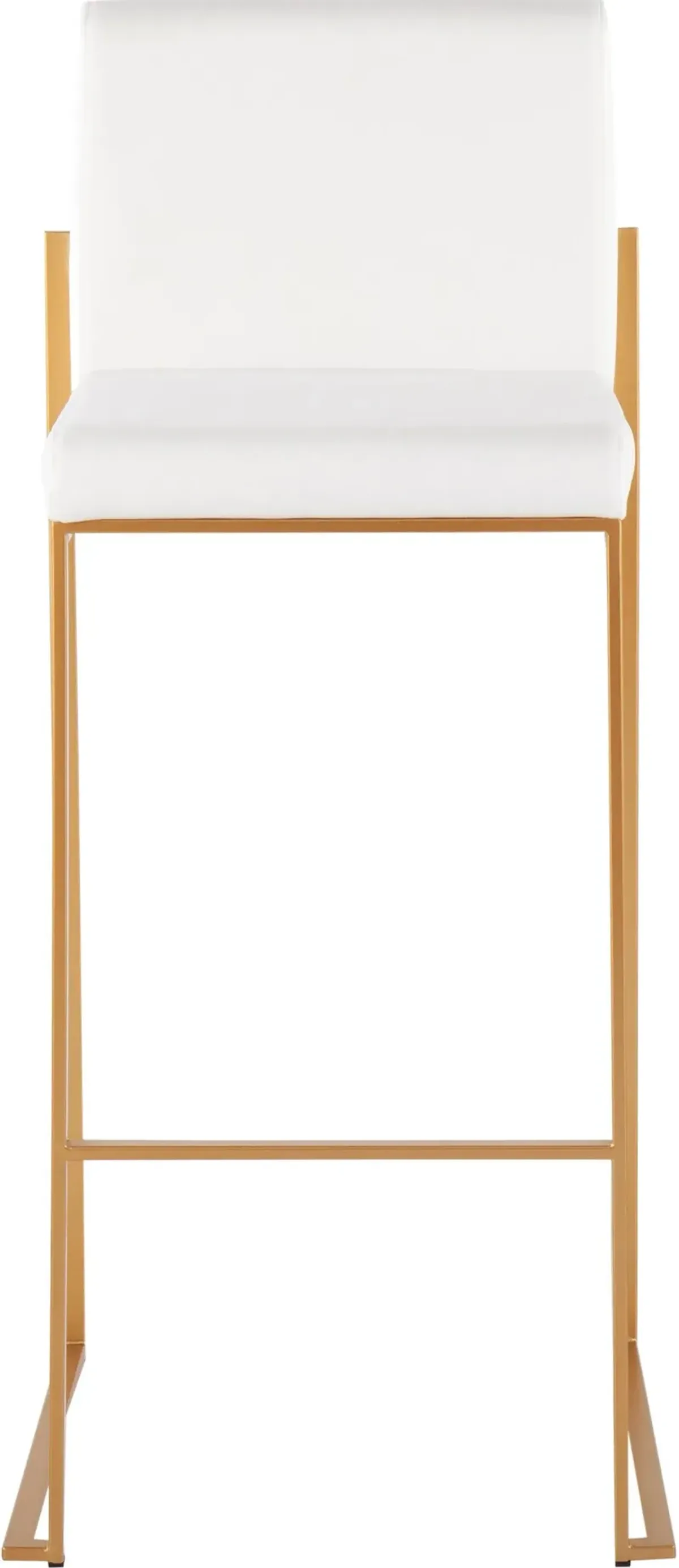 Reine Set of 2 Velvet Bar Stools - Gold/White