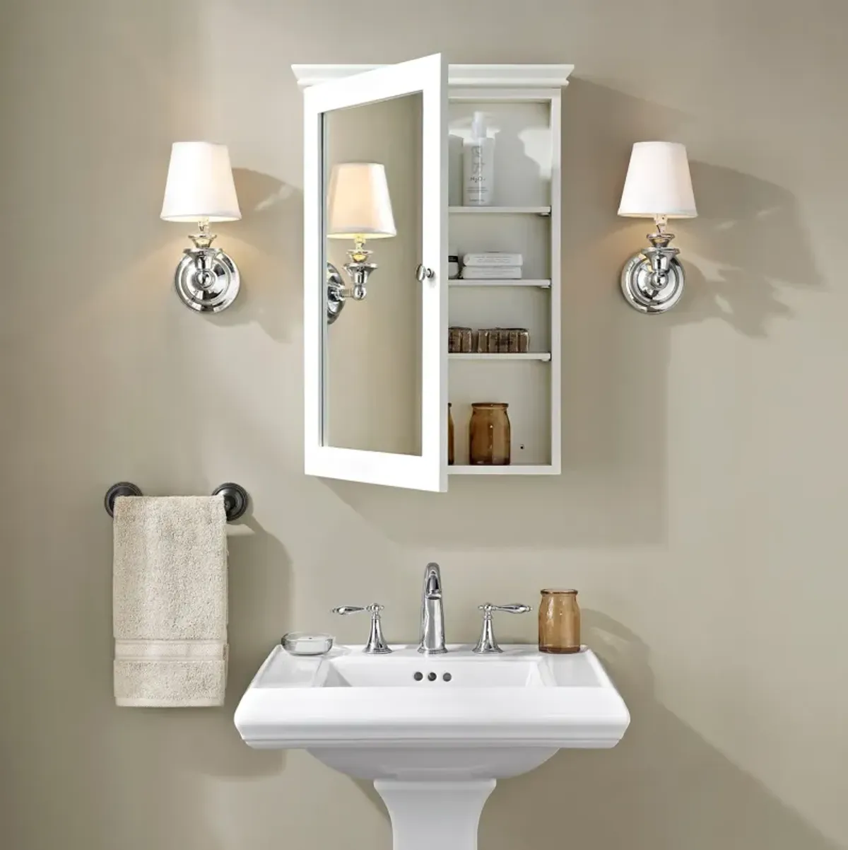 Beckinsale Mirror Wall Cabinet - White