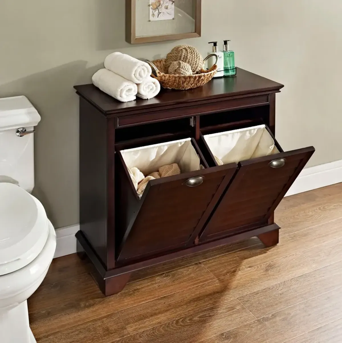 Beckinsale Linen Hamper - Brown