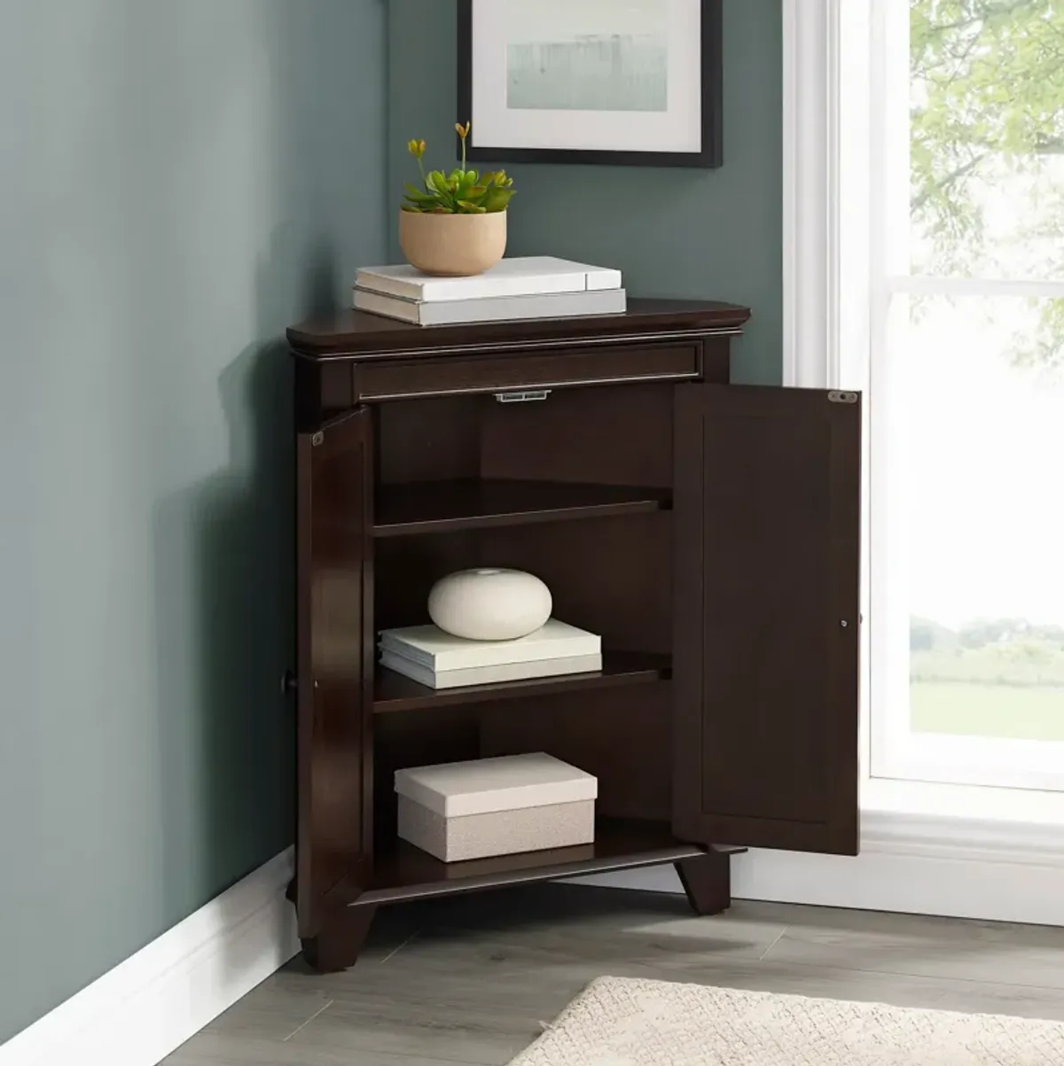 Beckinsale Corner Cabinet - Brown